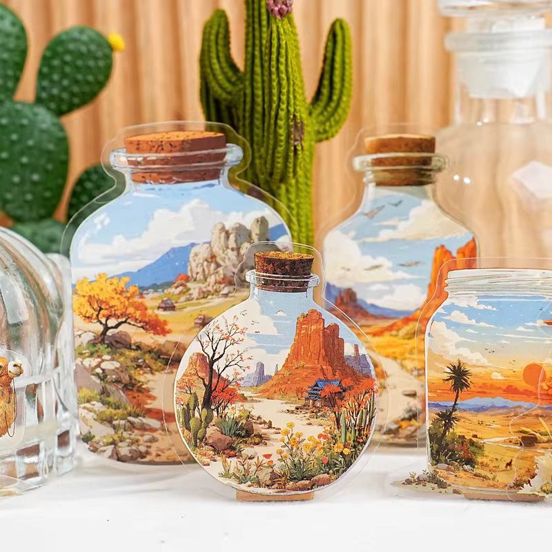 15 Stickers/Pack: Bottle world series oil painting stickers pack