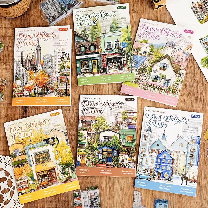 15 Stickers/Pack: Small town moments series