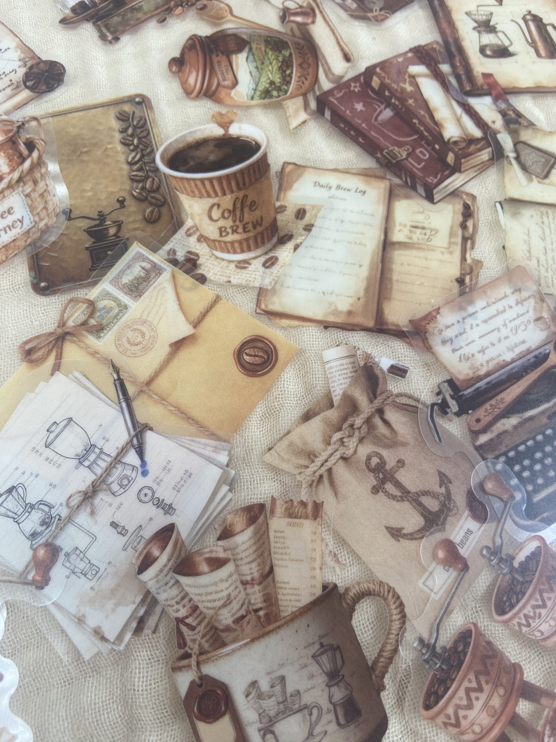 Vintage Coffee Stickers